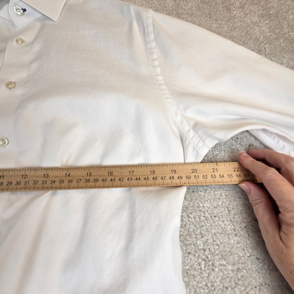 Emanuel Berg Mens White Modern Fit Cotton Button Down Shirt XL 17.5 Poland - Picture 8 of 8